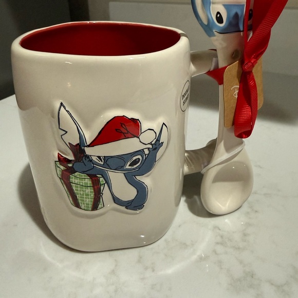 Rae Dunn x Disney “Stitch-mas Joy” Mug with Spoon - Picture 2 of 8